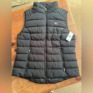 Tommy Hilfiger black puff jacket vest large nwt
